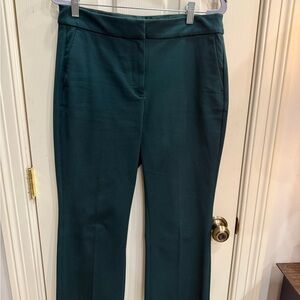 J. Crew Dark Green Cropped Flare Pants Sz. 10